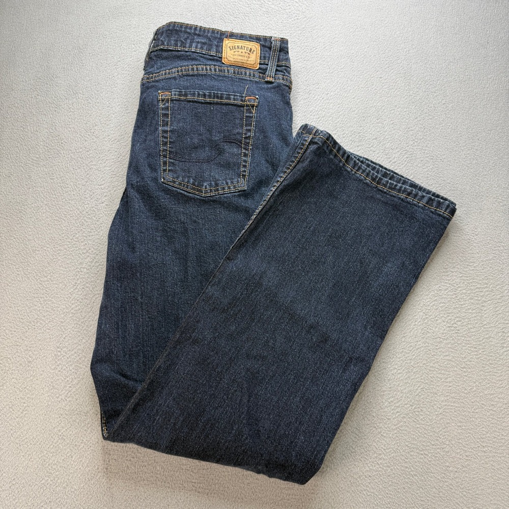 Signature Levi Strauss & Co. At Waist Bootcut Womens Size 14 M Blue Denim Jeans